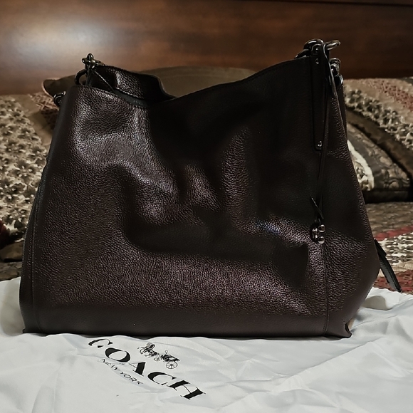 Coach Deep Burgandy Leather Hobo Bag with Sophisticated Finish - Picture 1 of 4